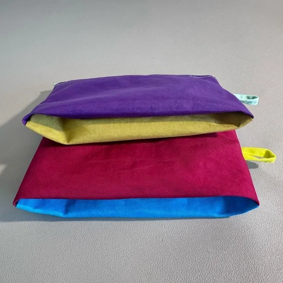 Handmade Water-Repellent Nylon Vacation Colorblock Go Pouch Solid Colored Set - Picture 10 of 16